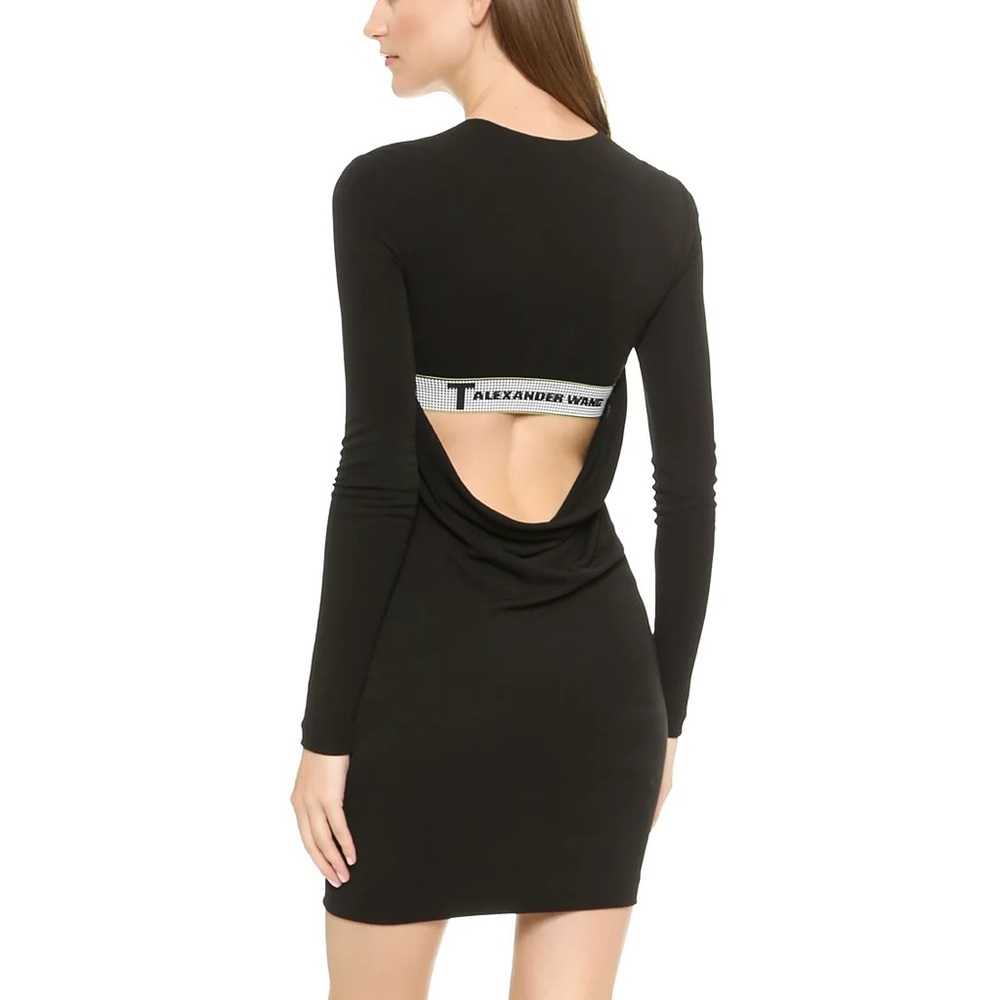T by Alexander Wang Drape Back Long Sleeve Dress